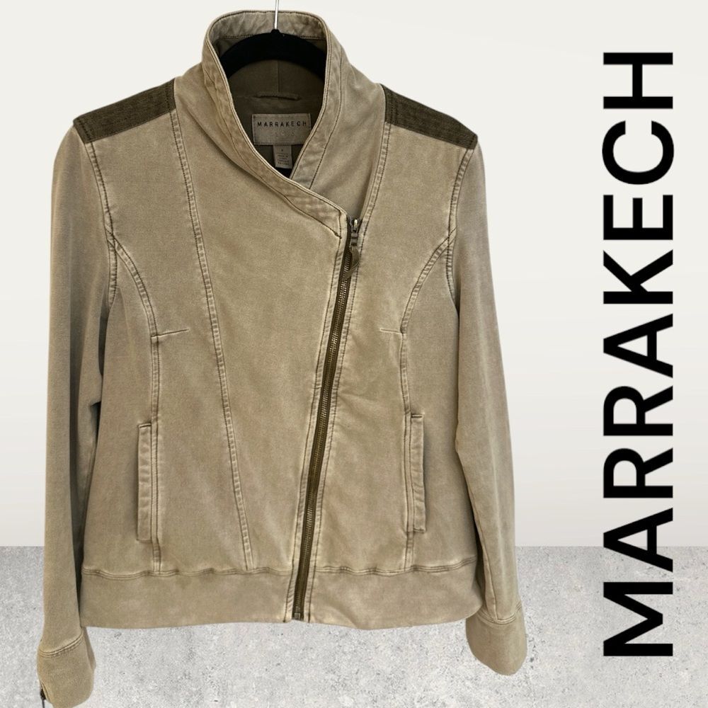 Women's Taupe Asymmetrical Zip Jacket